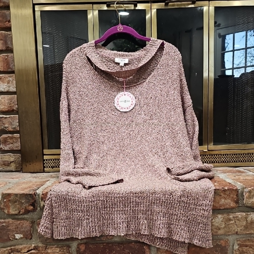 Umgee Mauve Cowl Neck Sweater